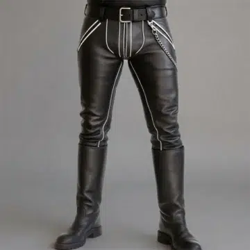Biker leather Pants Men​