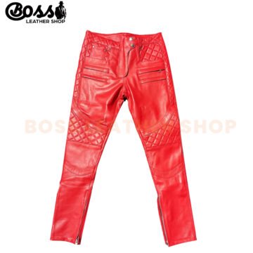 Red Leather Pants Mens