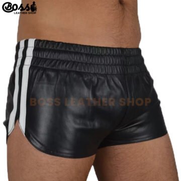 Mini Black Leather Shorts