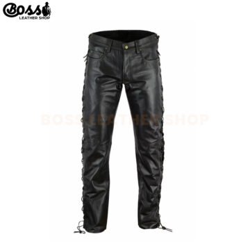 Laces Leather Pants