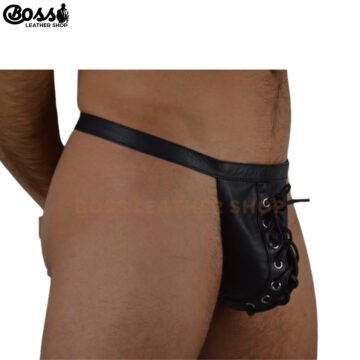 Alternative view of Black Leather Jockstrap