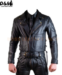 Quilted Leather Jacket Mens​