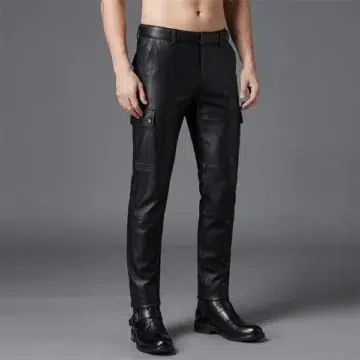 Black Genuine Leather Pants​