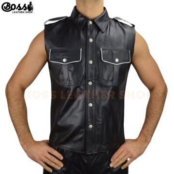 Sleeveless Leather Shirts