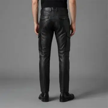Alternative view of Black Genuine Leather Pants​