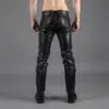 Black Leather Biker Pants​ - Image 2