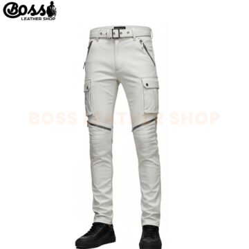 White Leather Pants Mens