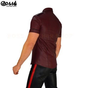Alternative view of Leather Button Up Shirt For Men