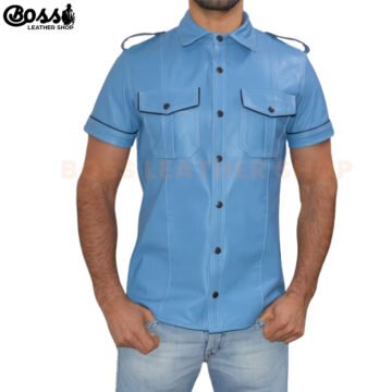 Leather Shirts Mens