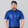 Blue Leather Shirts