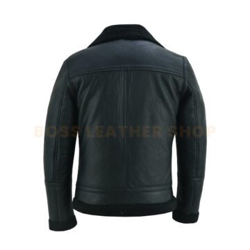 Alternative view of Fur Black Leather Jacket Mens