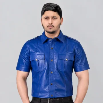 Blue Leather Shirts