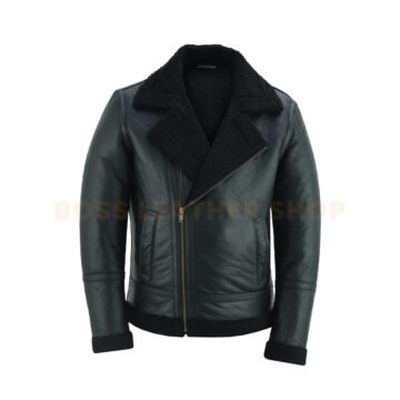 Fur Black Leather Jacket Mens