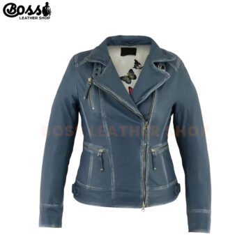 Womens Leather Blazer Jacket