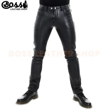 Leather Biker Pants Mens