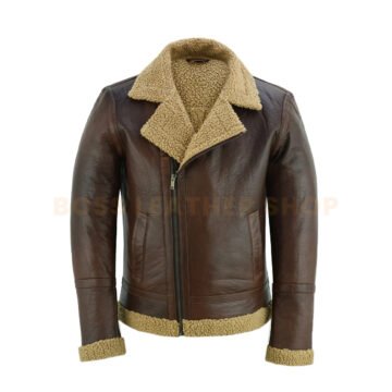 Brown Leather Jacket With Fur