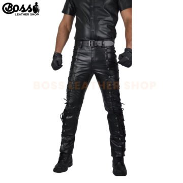 Leather Pants Men Motorcycle