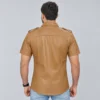Brown Leather Shirt Mens - Image 2