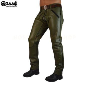 Genuine Leather Pants Men