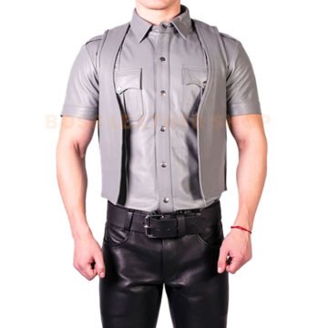 Men Leather Shirt