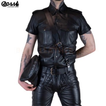 Leather Half Sleeve Shirt