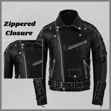 Men Black Leather Jacket