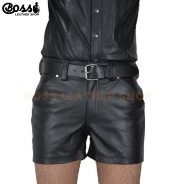 Mens Leather Short Shorts