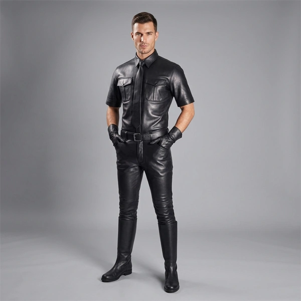 Mens Custom Leather Outfit Set