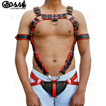 Leather Chest Harness For Men