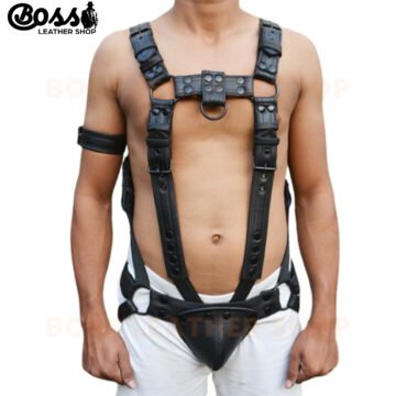 Mens Leather Chest Harness