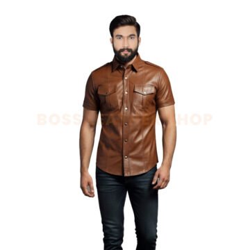 Brown Leather Shirts