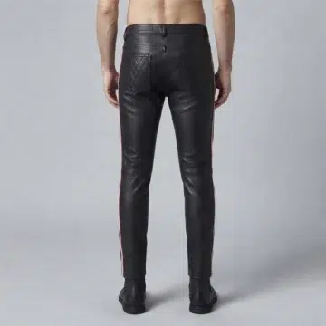 Alternative view of Black Letaher Pants With Side Straps