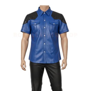 Mens Quilted Leather Shirts