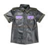 Mens Leather Short Sleeve Shirt