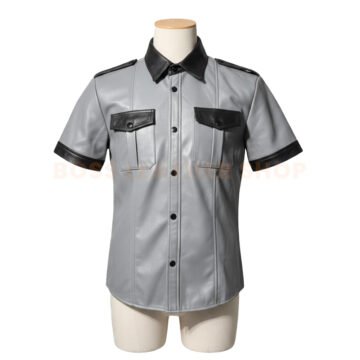 Grey Leather Shirts