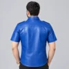 Blue Police Leather Shirt - Image 2
