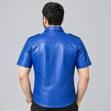 Alternative view of Blue Police Leather Shirt