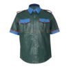 Green Leather Shirt Mens
