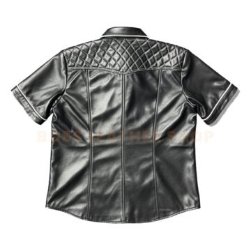 Alternative view of Quilted Black Leather Shirts