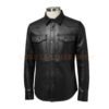 Leather Long Sleeve Shirt For Men