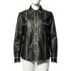 Mens Leather Shirt Long Sleeve