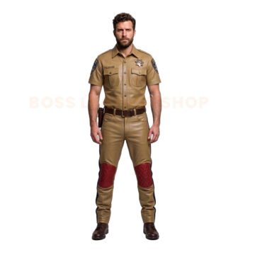 Mens Police Leather Uniform