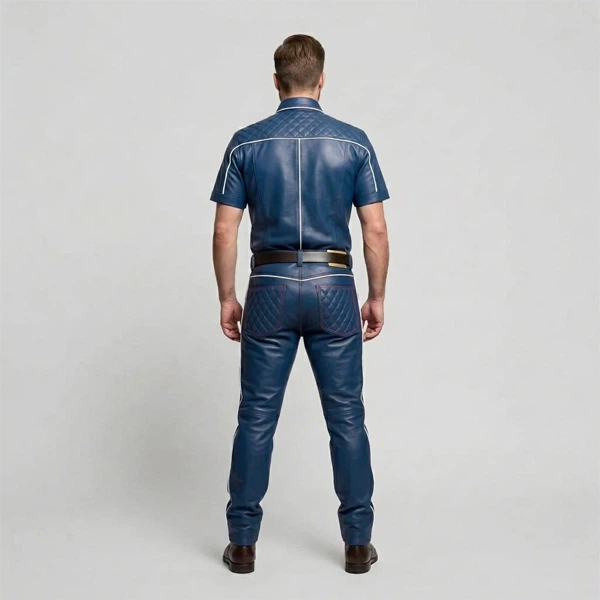 Gay Blue Leather Uniforms - Image 2