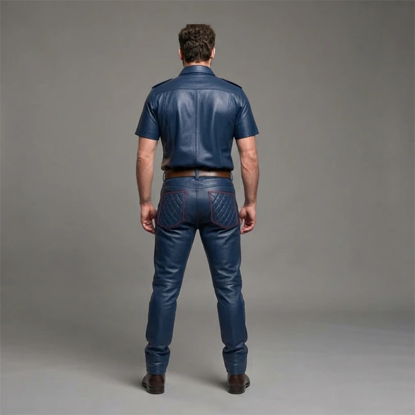 Mens Leather 2 Piece Outfits - Image 2