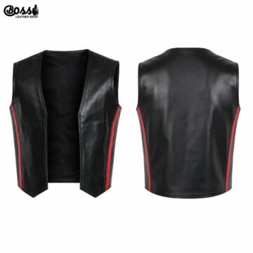 Leather Stripe Vest
