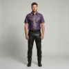 gay leather uniform front view custom biker style