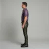 gay leather uniform side profile quilted pants