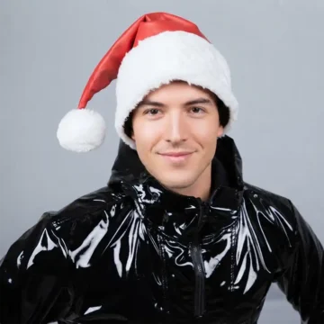 Red Leather Santa Hat