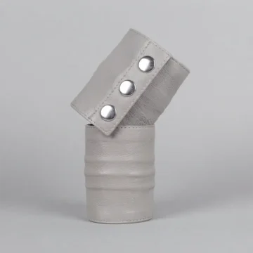 Grey Leather Wrist Band