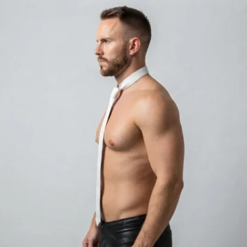 Alternative view of White Leather Ties